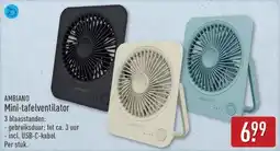 ALDI Ambiano Mini-tafelventilator aanbieding
