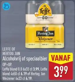 ALDI Leffe of hertog jan Alcoholvrij of speciaalbier aanbieding