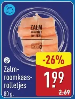 ALDI Zalm- roomkaas- rolletjes aanbieding