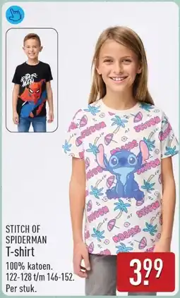 ALDI Stitch of spiderman T-shirt aanbieding
