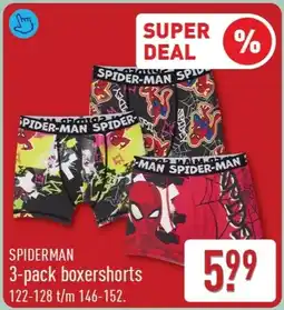 ALDI Spiderman 3-pack boxershorts aanbieding