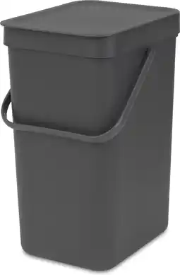 Bol.com Brabantia Sort & Go Prullenbak - 12 liter - Dark Grey aanbieding