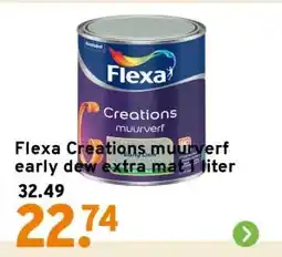 GAMMA Flexa Creations muurverf early dew extra mat 1 liter aanbieding