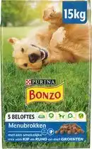 Bol.com Bonzo Menubrokken Adult - Hondenvoer Droogvoer - Kip & Groenten - 15 kg aanbieding
