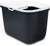 Bol.com Savic Kattentoilet Hop In 38.5 x 58 x 39 x 5 cm - Kattenbak - Antraciet & Wit aanbieding