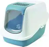 Bol.com Savic Nestor Earth - Kattenbak - Blauw/Wit - 56 x 39 x 39 cm aanbieding