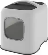 Bol.com Rotho Mypet Kattenbak Biala 51 x 39.5 x 44.3 cm - Kattentoilet - Wit & Antraciet aanbieding