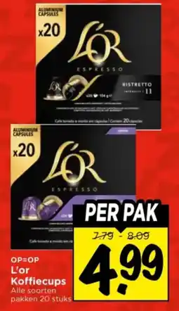 Vomar Voordeelmarkt L'or Koffiecups aanbieding