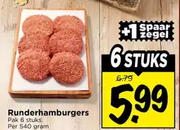 Vomar Voordeelmarkt Runderhamburgers aanbieding
