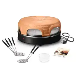 Wehkamp Emerio Originele Pizzarette - 6 Personen - Pre-bake functie - Terracotta koepel - 1200W aanbieding