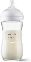 Bol.com Philips Avent Natural Response Glazen Babyfles – 240ml – Flow 3 – BPS vrij- 1 fles - SCY933/01 aanbieding