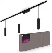 Coolblue Philips Hue Perifo railverlichting plafond - 3 hanglampen - White and Color - Zwart aanbieding