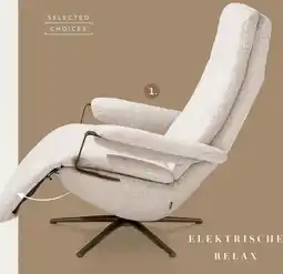 Xooon Sella, relax-fauteuil - 1 motor - verstelbare hoofdsteun - poot in steelbrown + stof Cloudy beige aanbieding