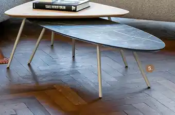 Niora, salontafel 150 x 50 cm - eiken fineer - Metal graphite