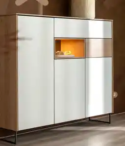 Xooon Lindfield, dressette 160 cm - 3-deuren + 2-laden + 1-niche (+ LED) aanbieding