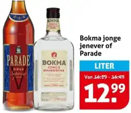 Hoogvliet Bokma jonge jenever of Parade aanbieding