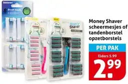 Hoogvliet Money Shaver scheermesjes of tandenborstel opzetborstels aanbieding