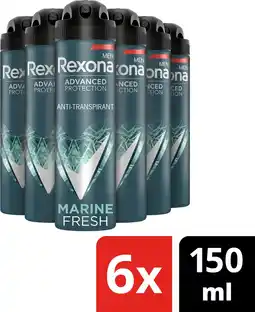 Bol.com Rexona Men Marine Deodorant - 6 x 150 ml - Voordeelverpakking aanbieding