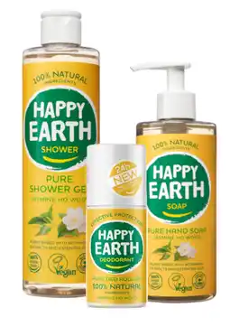 De Online Drogist Happy Earth Jasmine Ho Wood Combi Pack aanbieding