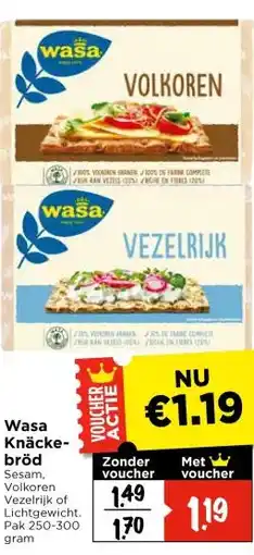 Vomar Voordeelmarkt Wasa Knäcke- bröd aanbieding