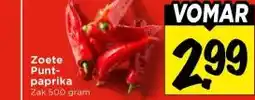 Vomar Voordeelmarkt Zoete Punt- paprika aanbieding