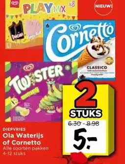 Vomar Voordeelmarkt DIEPVRIES Ola Waterijs of Cornetto aanbieding