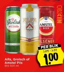 Vomar Voordeelmarkt Alfa, Grolsch of Amstel Pils aanbieding