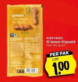 Vomar Voordeelmarkt DIEPVRIES G'woon Kipsaté aanbieding