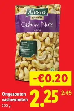 Lidl Ongezouten cashewnoten aanbieding
