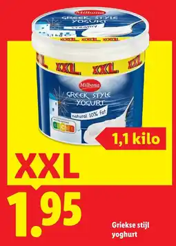 Lidl Griekse stijl yoghurt XXL aanbieding