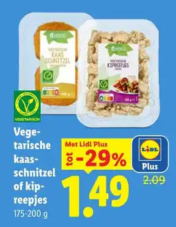 Lidl Vegetarische kaas schnitzel of kipreepjes aanbieding