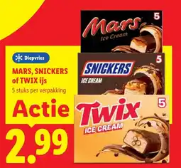 Lidl Mars, snickers of twix ijs aanbieding
