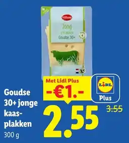 Lidl Goudse 30+ jonge kaas plakken aanbieding