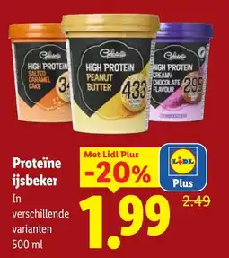 Lidl Proteïne ijsbeker aanbieding