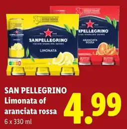 Lidl San pellegrino limonata of aranciata rossa aanbieding