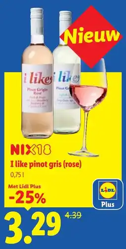 Lidl I like pinot gris rose aanbieding