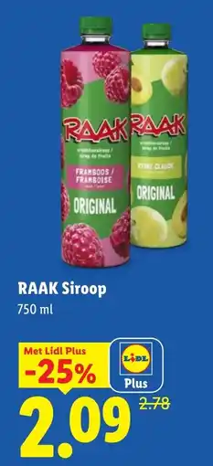 Lidl Raak siroop aanbieding