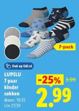 Lidl Lupilu 7 paar kinder sokken aanbieding