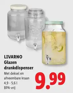 Lidl Livarno glazen drankdispenser aanbieding
