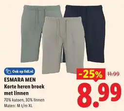 Lidl Esmara men korte heren broek aanbieding