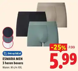 Lidl esmara men 3 heren boxers aanbieding