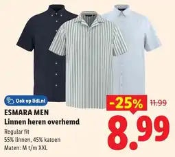 Lidl Esmara men linnen heren overhemd aanbieding