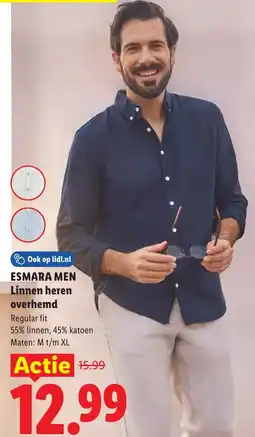 Lidl Esmara men linnen heren overhemd aanbieding