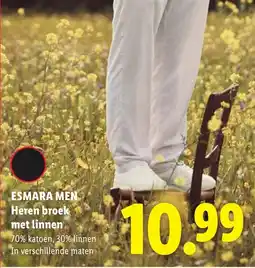 Lidl Esmara men heren broek met linnen aanbieding