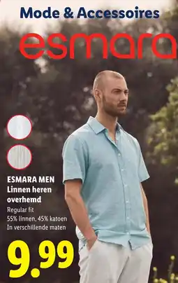 Lidl ESMARA MEN Linnen heren overhemd aanbieding