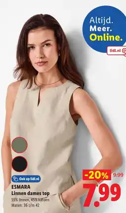 Lidl Esmara linnen dames top aanbieding