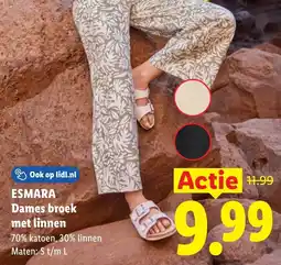 Lidl Esmara dames broek met linnen aanbieding