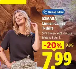 Lidl Esmara linnen dames t-shirt aanbieding
