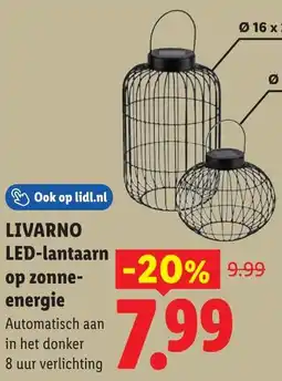 Lidl Livarno led lantaarn op zonne energie aanbieding