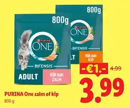 Lidl Purina one zalm of kip aanbieding